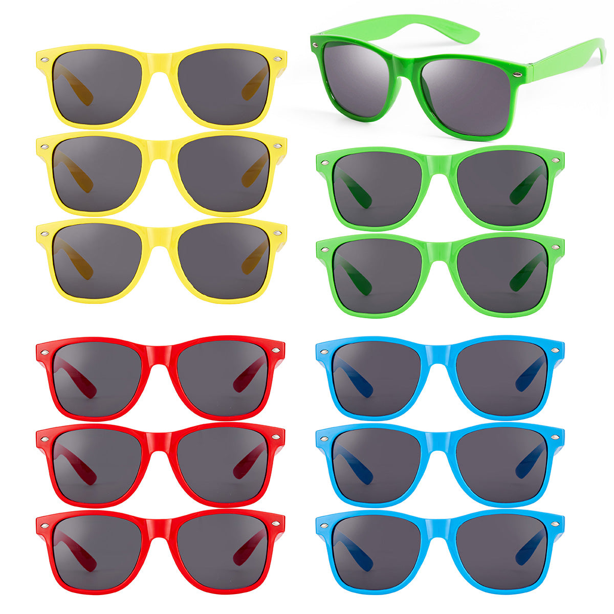 12 Pack Multi Coloured Party Sunglasses Kids Adults Bramble